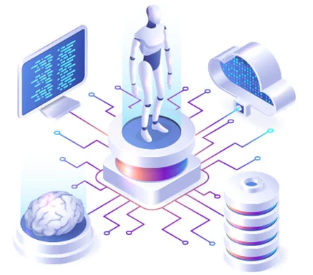 AI development services with chatbot, automation, analytics, and robotic process solutions