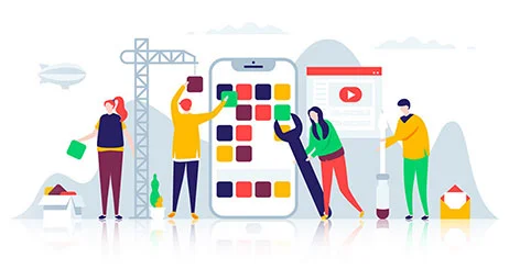 Team designing a mobile app interface