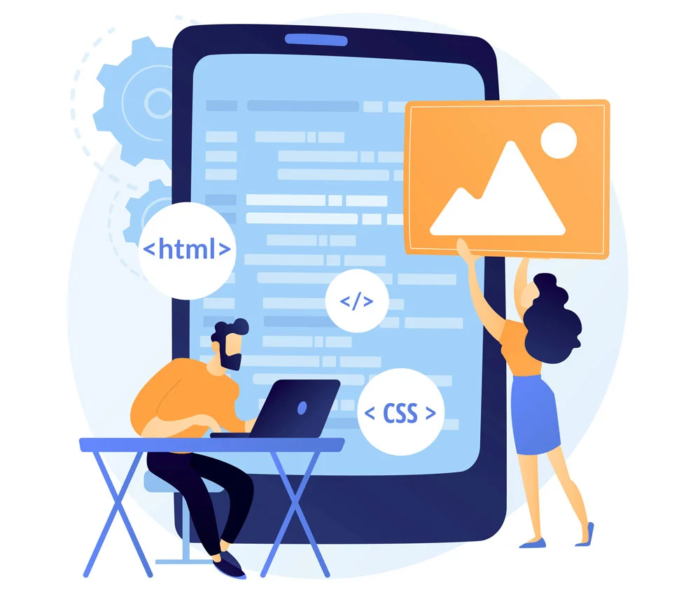 Web developers building a responsive website
